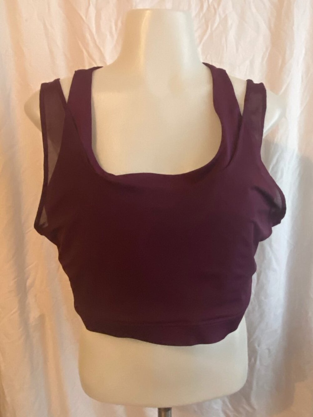 Avia Burgundy Double Layer Mesh Racerback Sports Bra